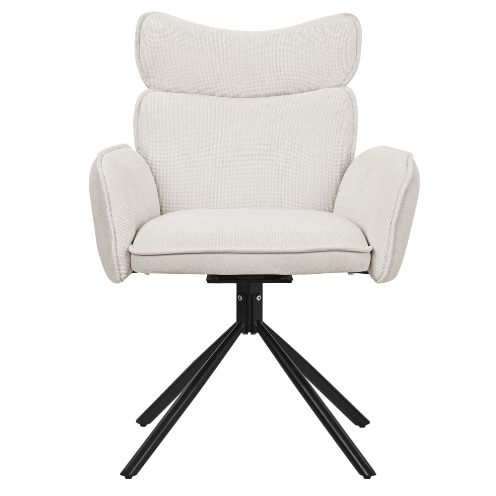 Esszimmerstühle drehbar 2er Set Beige mit Stoffbezug - Maisons Du