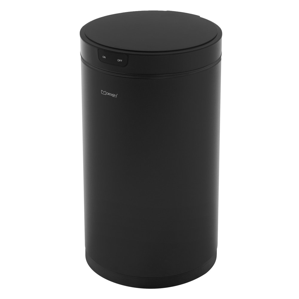 ML-Design Mülleimer mit Sensor 30L rund aus Stahl Schwarz matt Automatisch Schwarz Metall