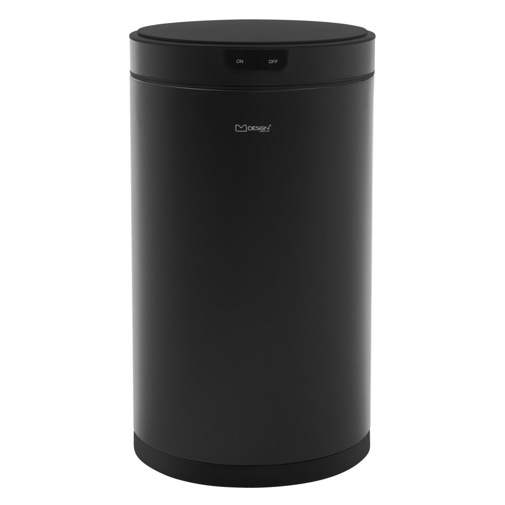 Mülleimer mit Sensor 30L rund aus Stahl Schwarz matt Automatisch