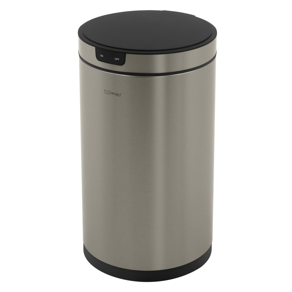 ML-Design Mülleimer mit Sensor 30L rund aus Edelstahl, Silber, Automatisch Silber Edelstahl