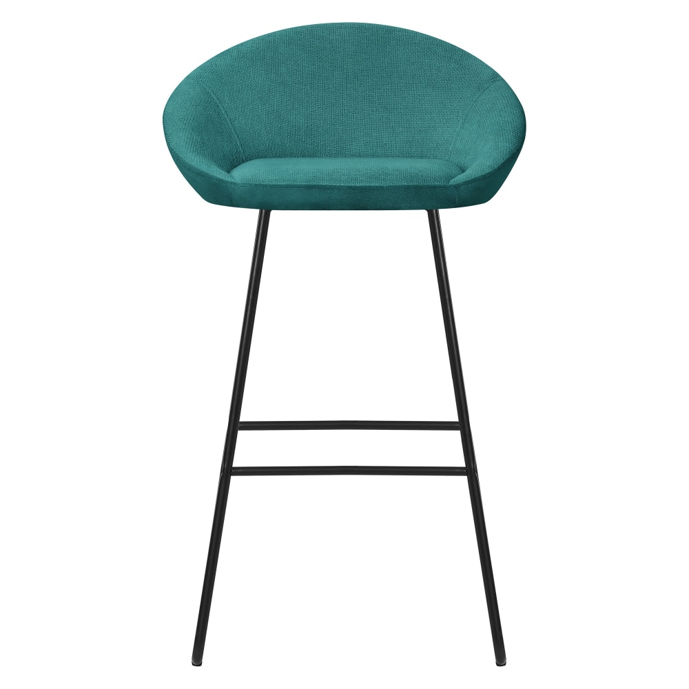Barhocker 2er Set Petrol 75 cm hoch mit Stoffbezug und