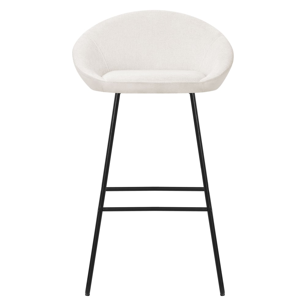 Barhocker 2er Set Beige 75 cm hoch mit Stoffbezug und