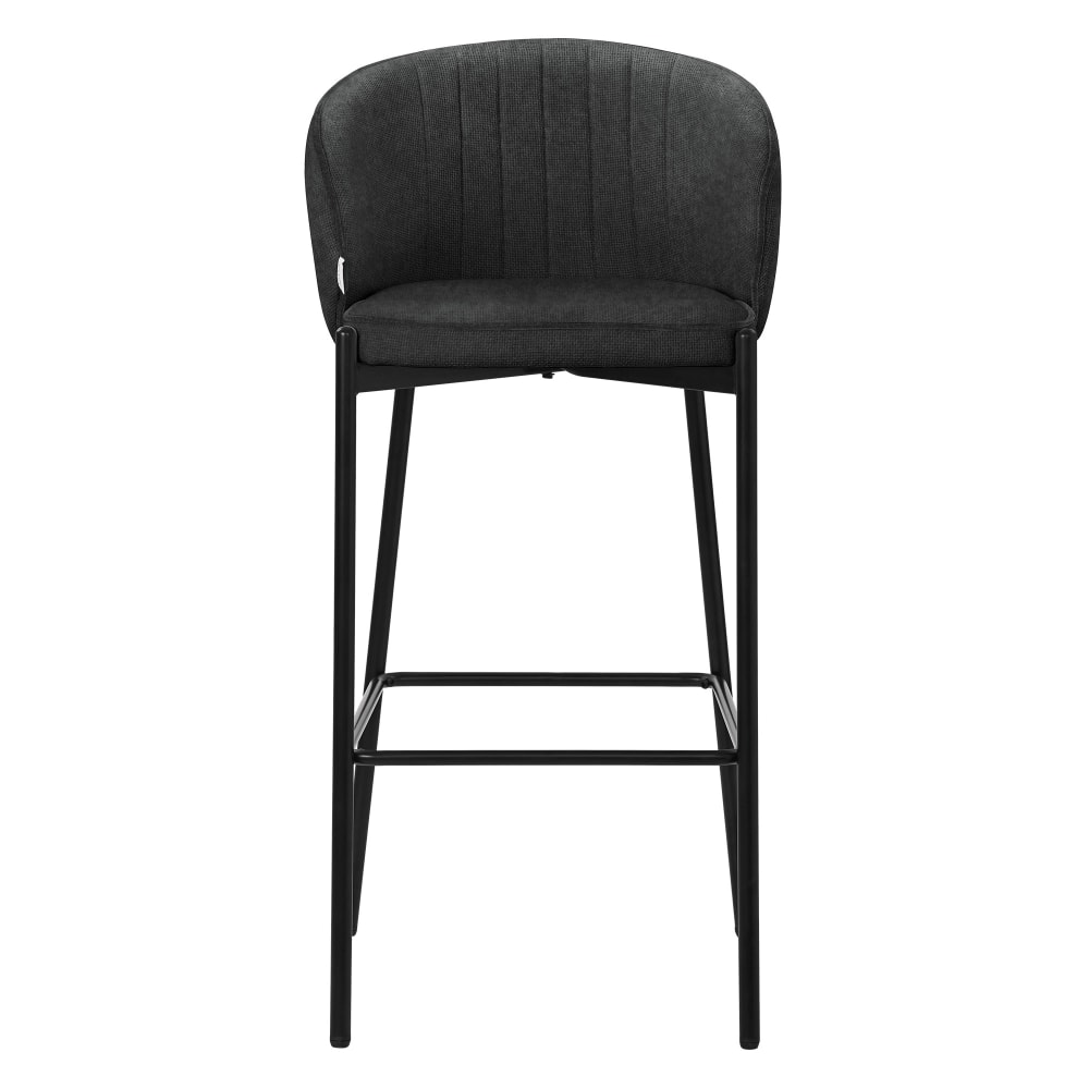 Barhocker 2er Set Anthrazit 76 cm hoch mit Stoffbezug und