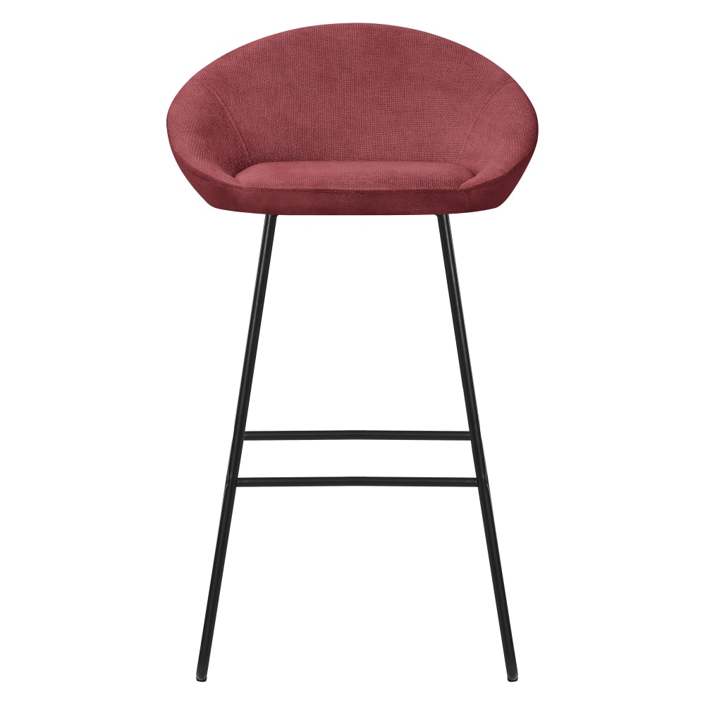 Barhocker 4er Set Rot 75 cm hoch mit Stoffbezug und Metallgestell