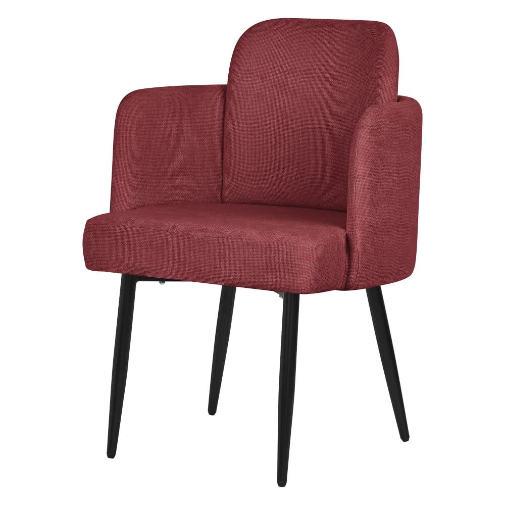 ML-Design Esszimmerstuhl Rot mit Stoffbezug, Rückenlehne, Rattan-Optik Rot Pes - Polyester