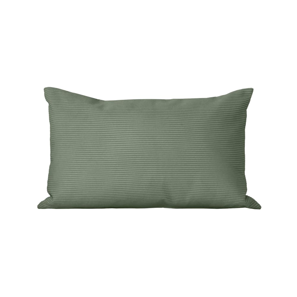 Coussin velours côtelé vert 30x50 cm