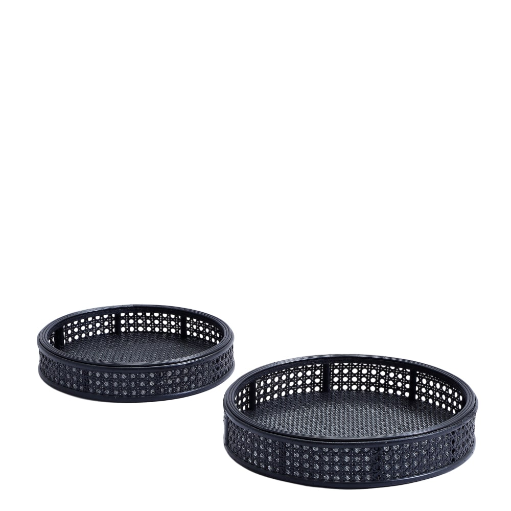 Set de 2 plateaux décoratifs - noirs