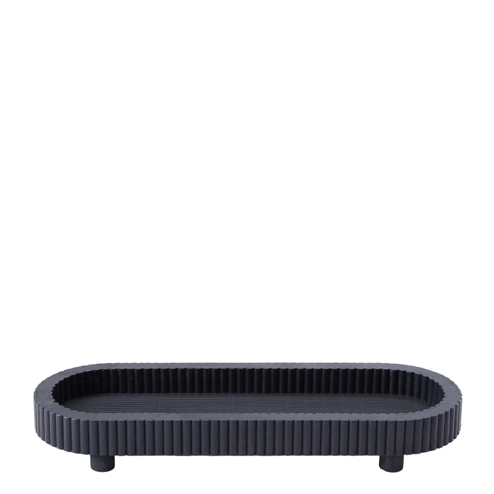 Plateau décoratif ovale noir l56 — Beyit