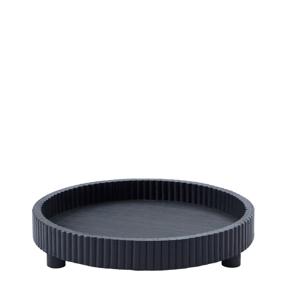Plateau décoratif rond noir l56 Plateau décoratif rond noir l56