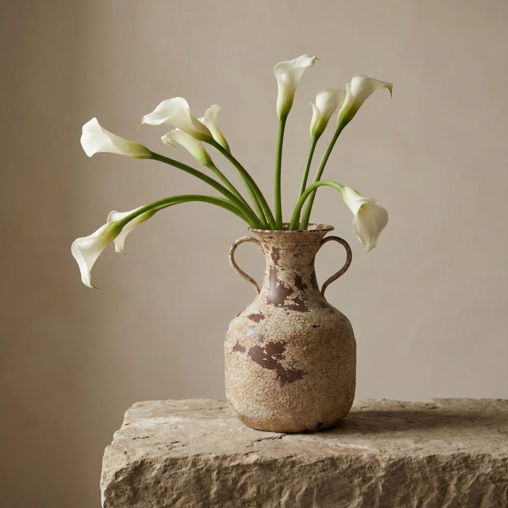 Vase en métal gris h34