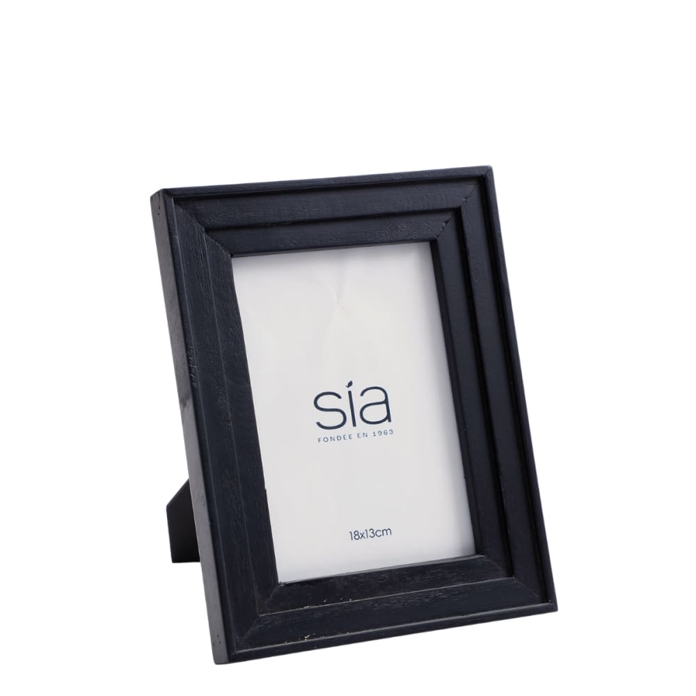 Cadre photo décoratif en pin noir H24