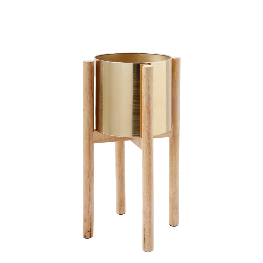 Cache-pot en métal doré
