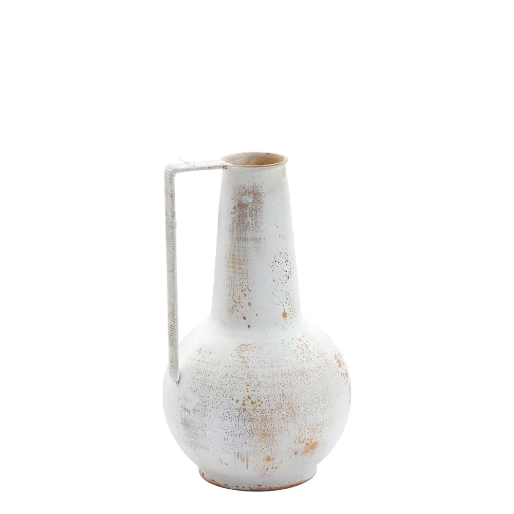Vase en métal blanc antique H34
