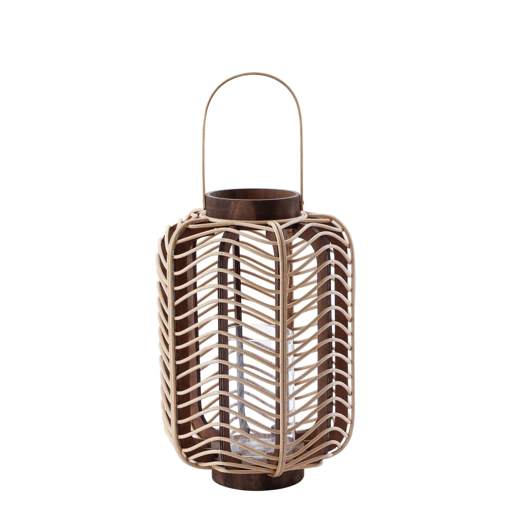 Lanterne en rotin beige