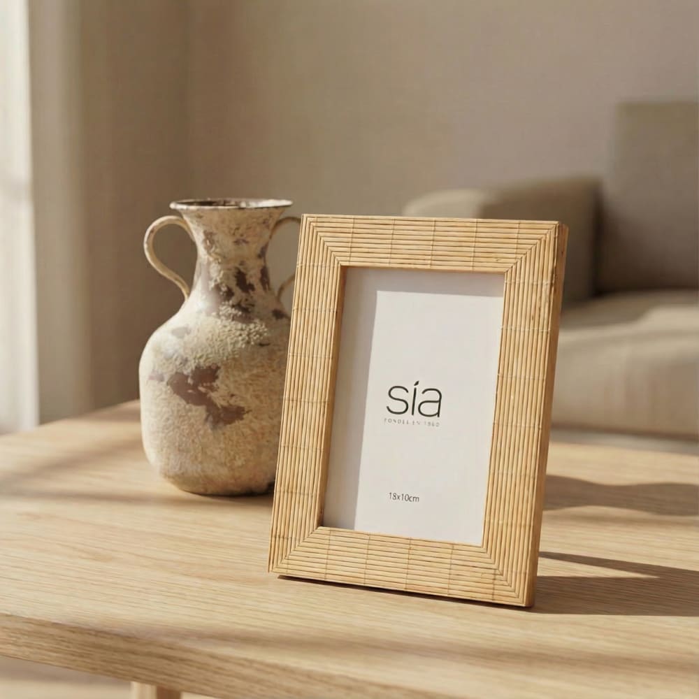 Cadre photo en bambou beige h24 — vue 3