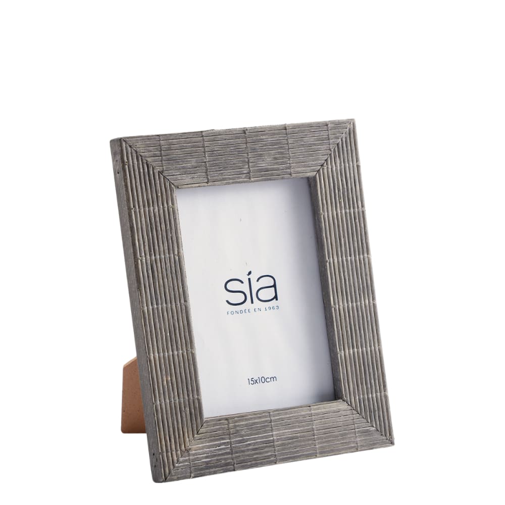 Cadre photo en bambou gris H24