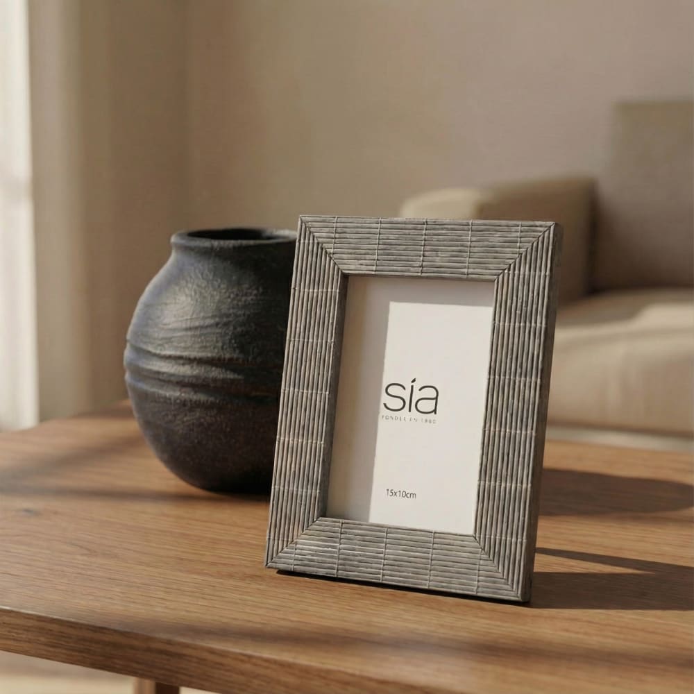Cadre photo en bambou gris h24 — vue 4