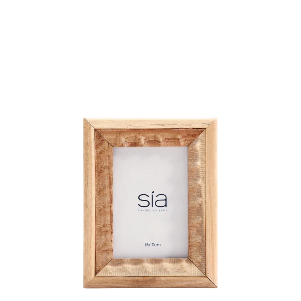 Cadre photo en acacia beige h22 — vue 4
