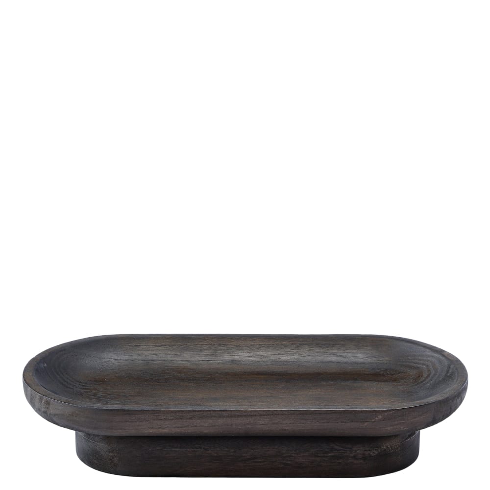 Plateau décoratif ovale noir l38 Plateau décoratif ovale noir l38