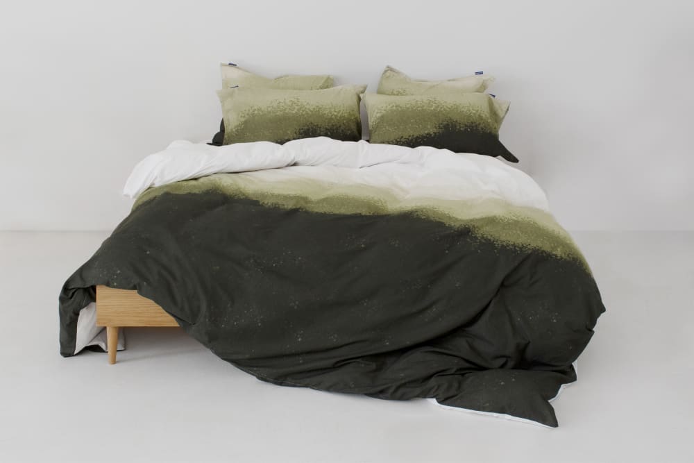 Housse de couette 100% Coton Olive verte 220x220 cm