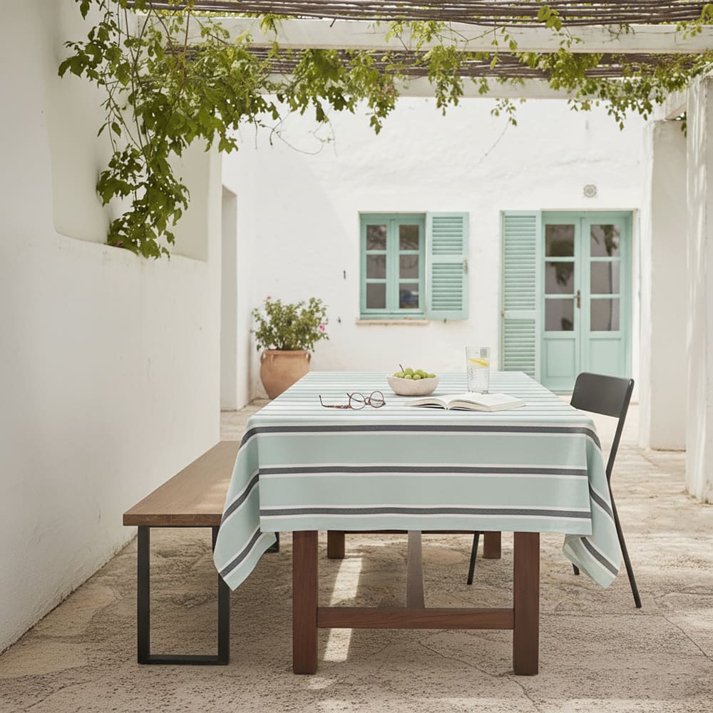 Tischdecke aus 100% Baumwolle 140x350 cm Blau - Maisons Du Monde