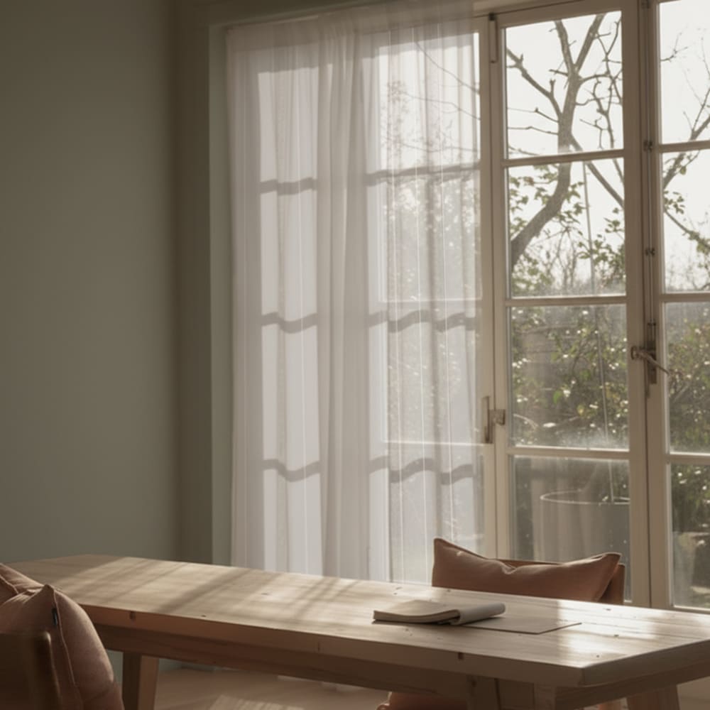 Rideau 100% Polyester Blanc 140x270 cm