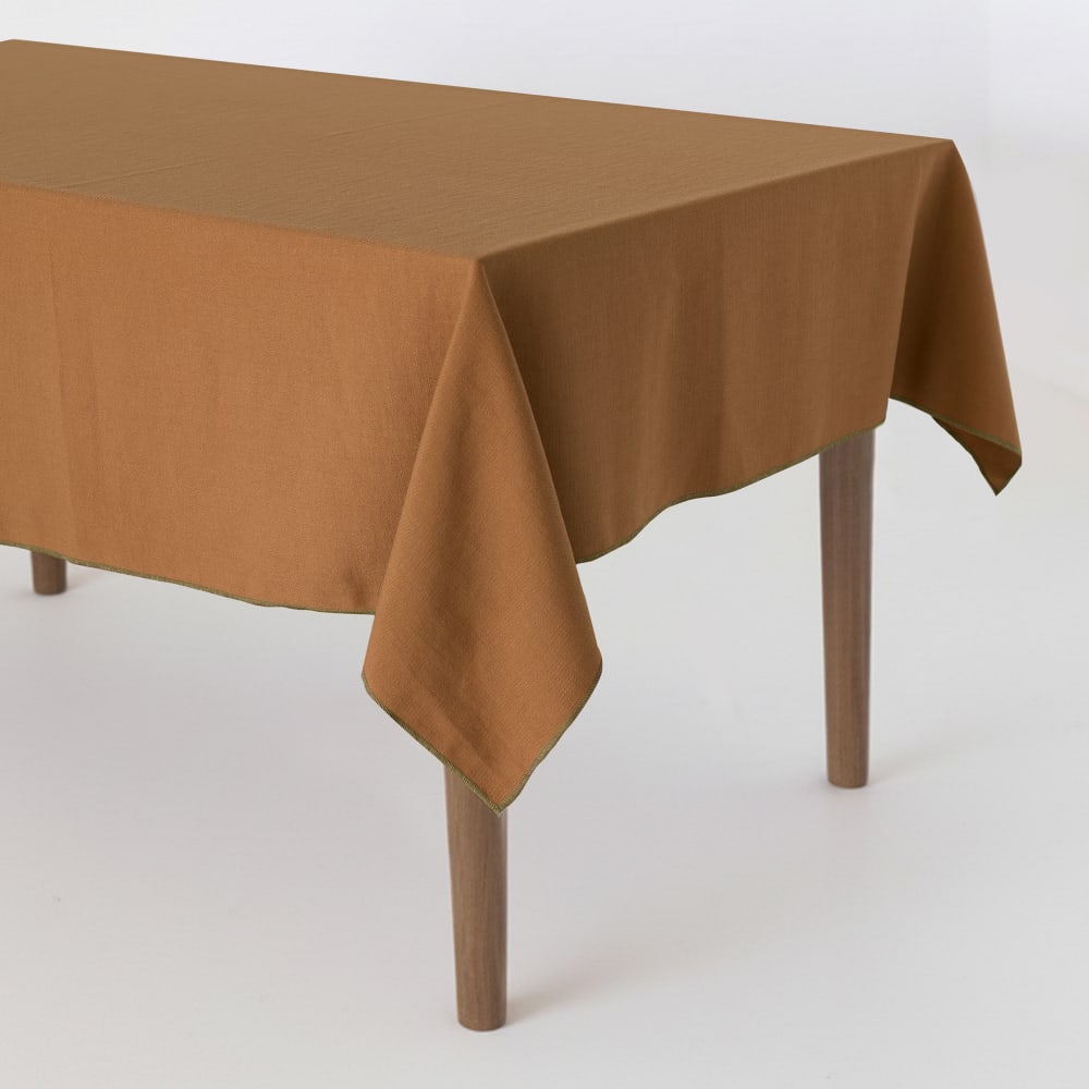 Nappe 100% Polyester Terre cuite 140x350 cm