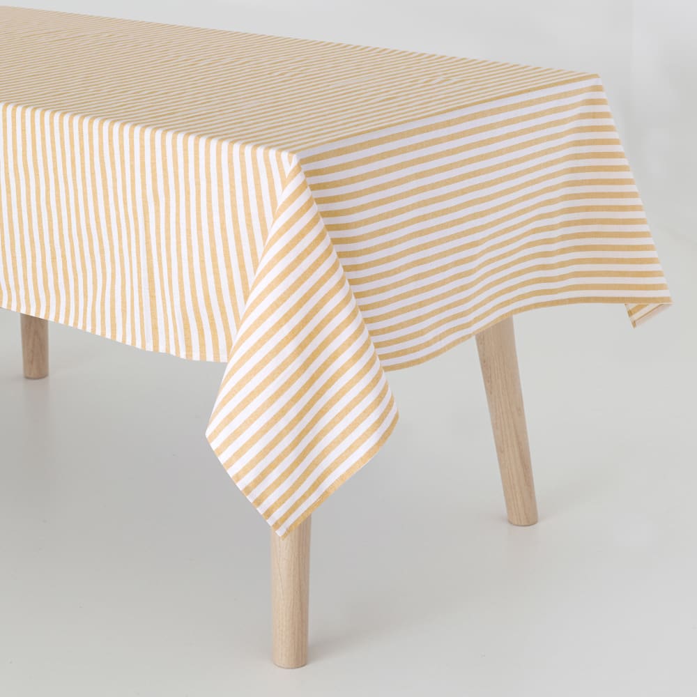 Happy Friday Tischdecke aus 100% Baumwolle 140x350 cm Senfgelb style modern Öko-Tex Zertifikat - Baumwolle