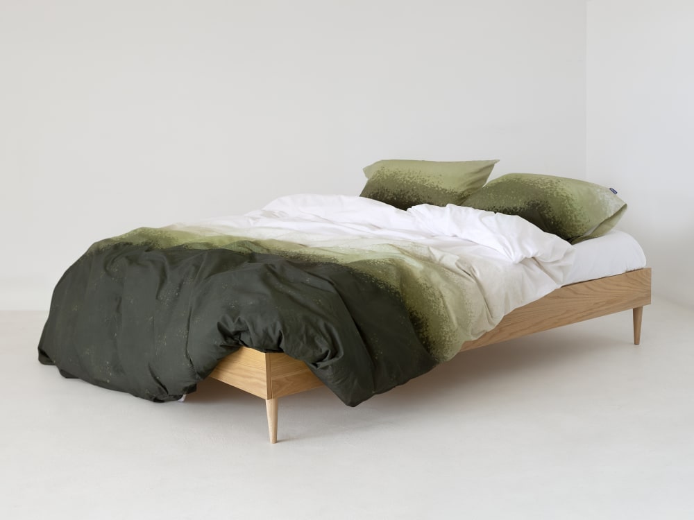 Bettbezug aus 100% Baumwolle 155x220 cm Olivgrün - Maisons Du