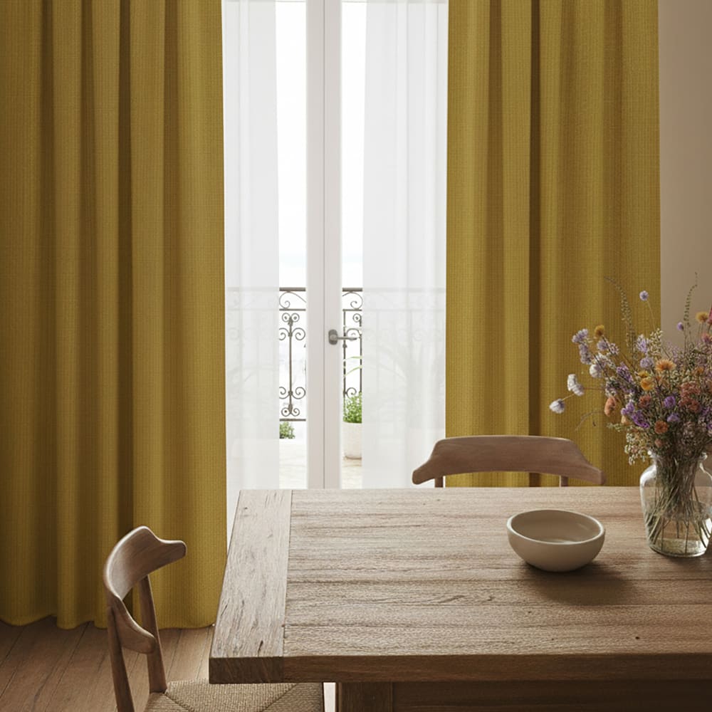 Happy Friday Vorhang aus 100% Polyester 140x270 cm Senfgelb style modern - Pes - Polyester