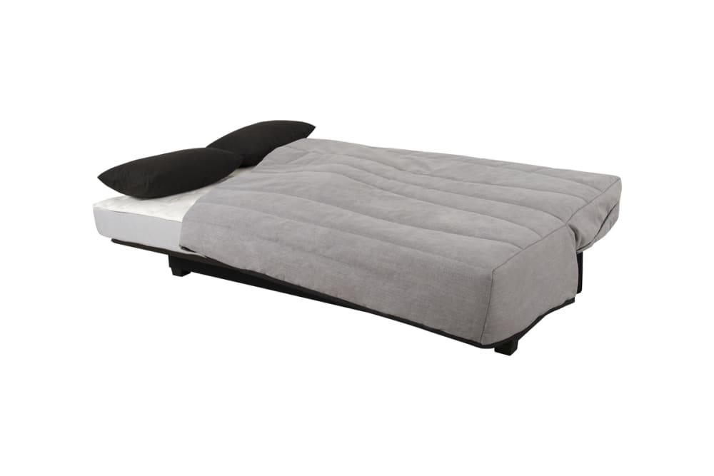 Banquette clic clac convertible 2 places rangement intégré tissu gris