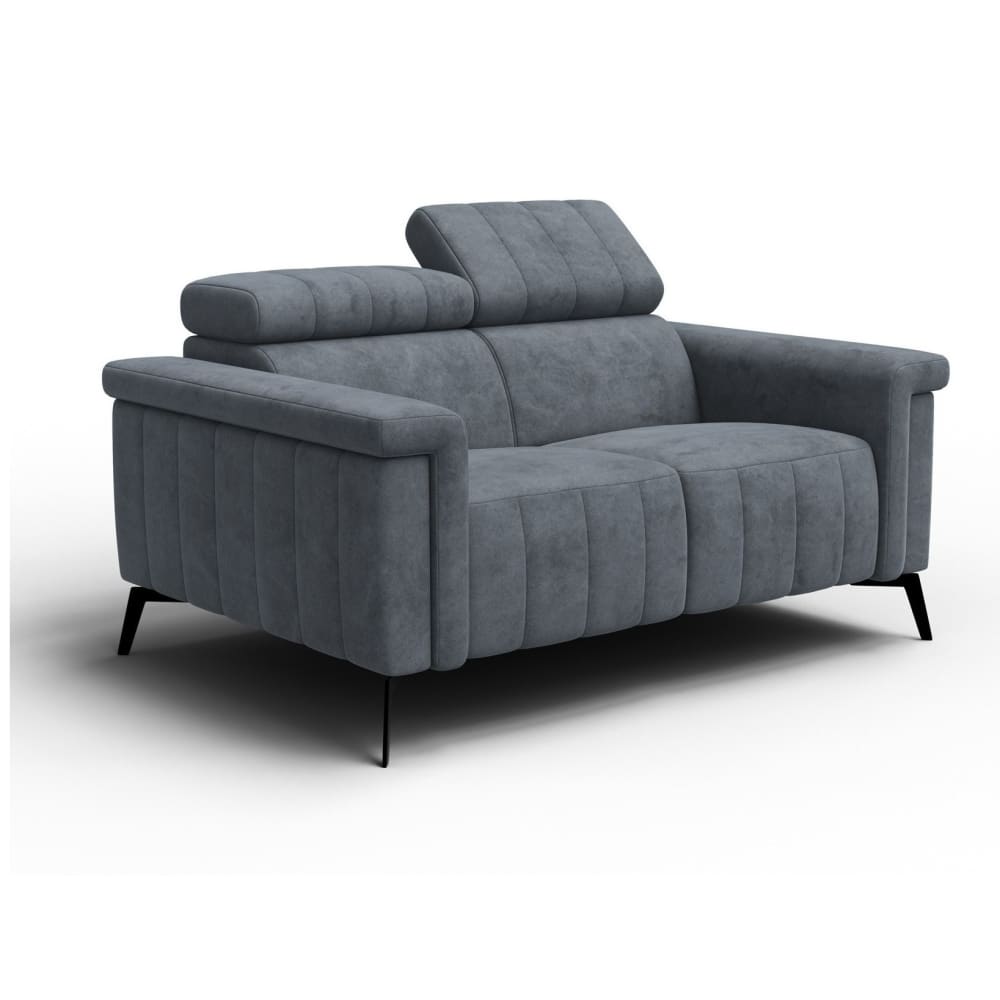 Canapé 2 places, tissu gris foncé