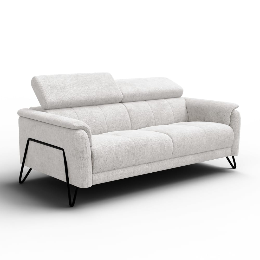 Canapé 3 places, tissu crème