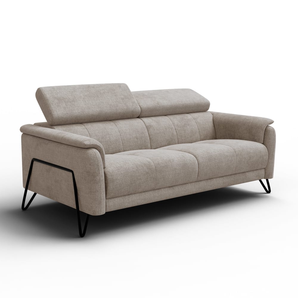 Canapé 3 places, tissu beige