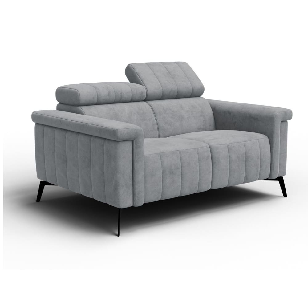 Canapé 2 places, tissu gris