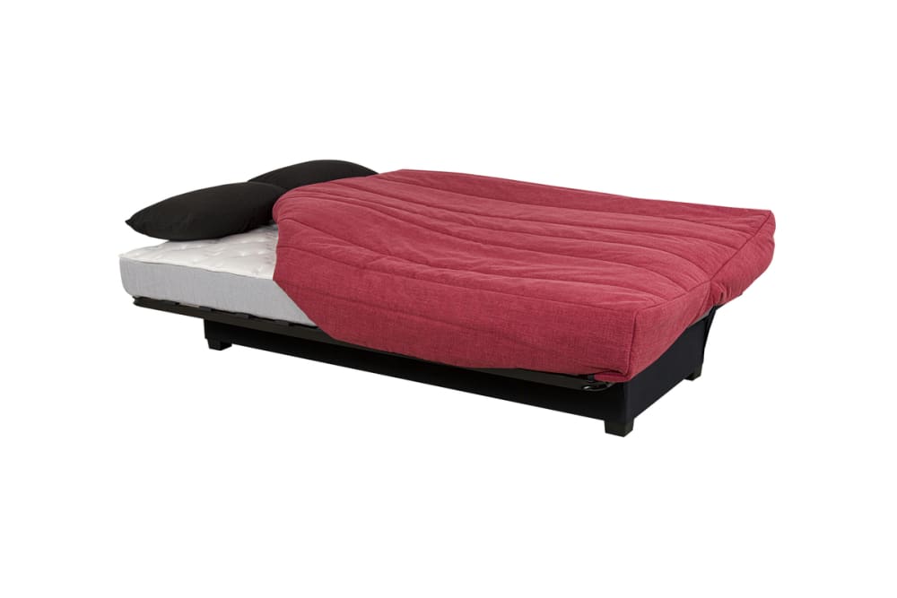 Banquette clic clac convertible 2 places rangement intégré framboise