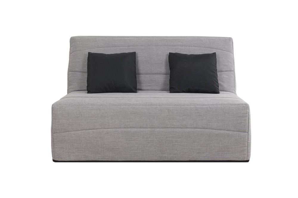 Banquette bz convertible 2 places tissu gris