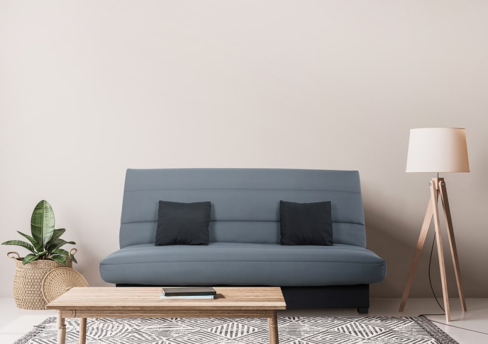 Banquette convertible clic clac 2 places rangement intégré pearl gris