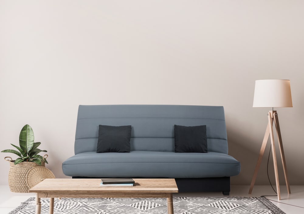 Banquette convertible clic clac 2 places rangement intégré pearl gris