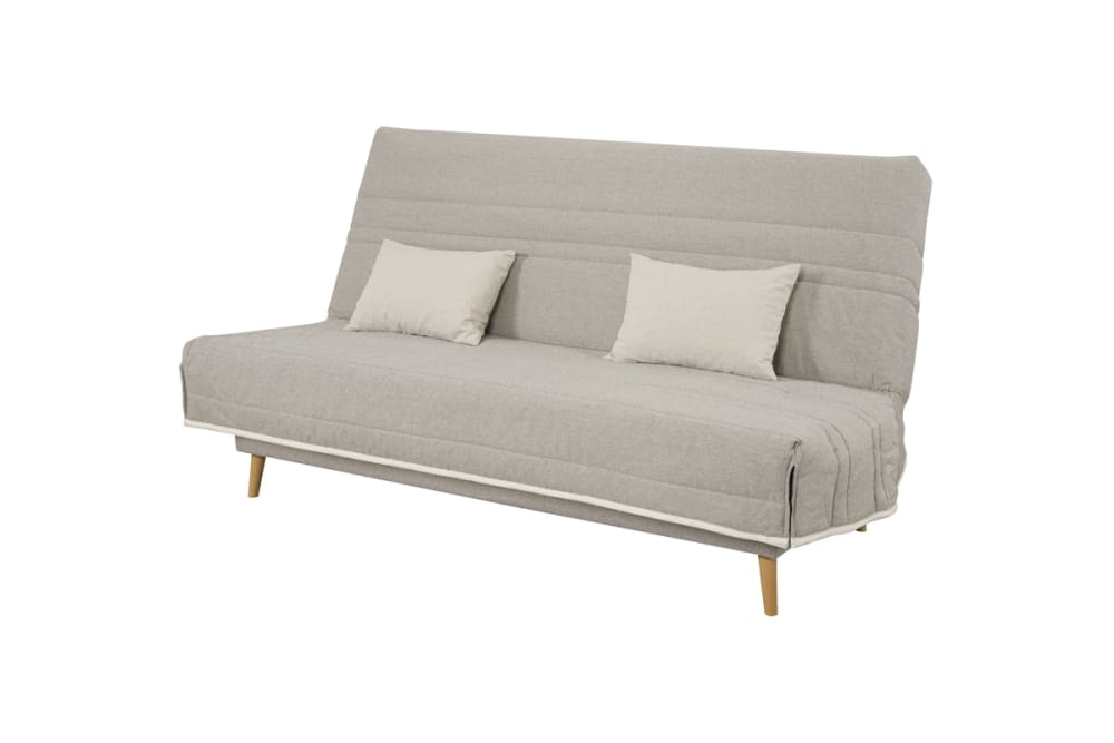 Banquette clic clac convertible 2 places rangement intégré beige