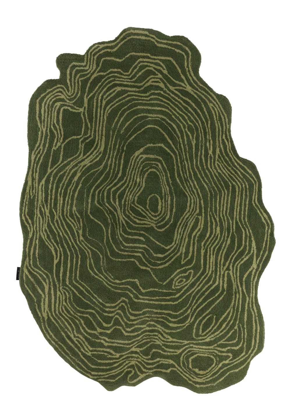 Tapis Laine Tissé à la main forme organique vert 133x190