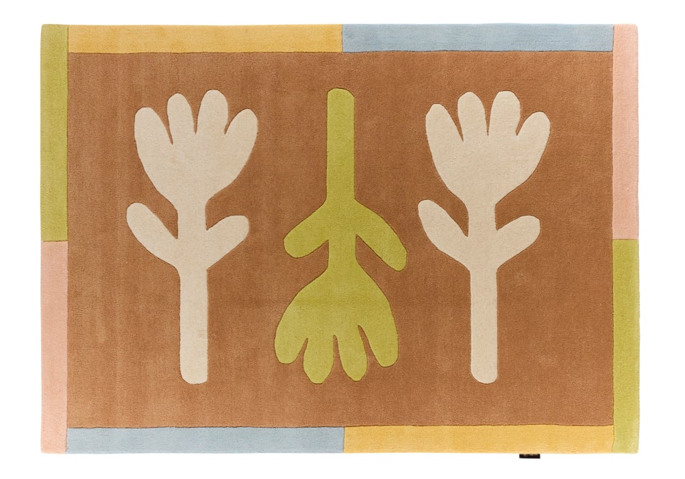 Tapis Laine Tissé à la main fleurs pastel 133x190