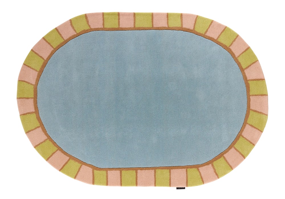 Tapis Laine Tissé à la main ovale pastel 133x190