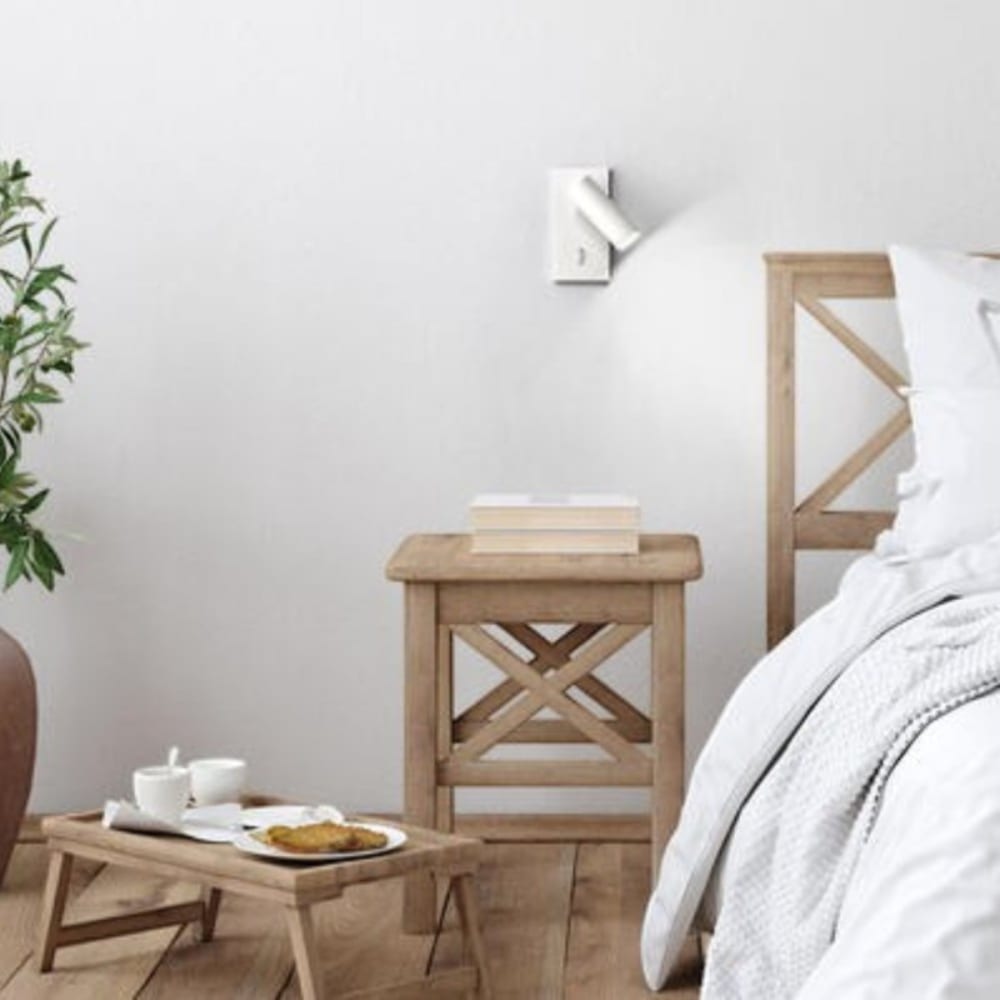 Applique liseuse led encastrable blanc mat