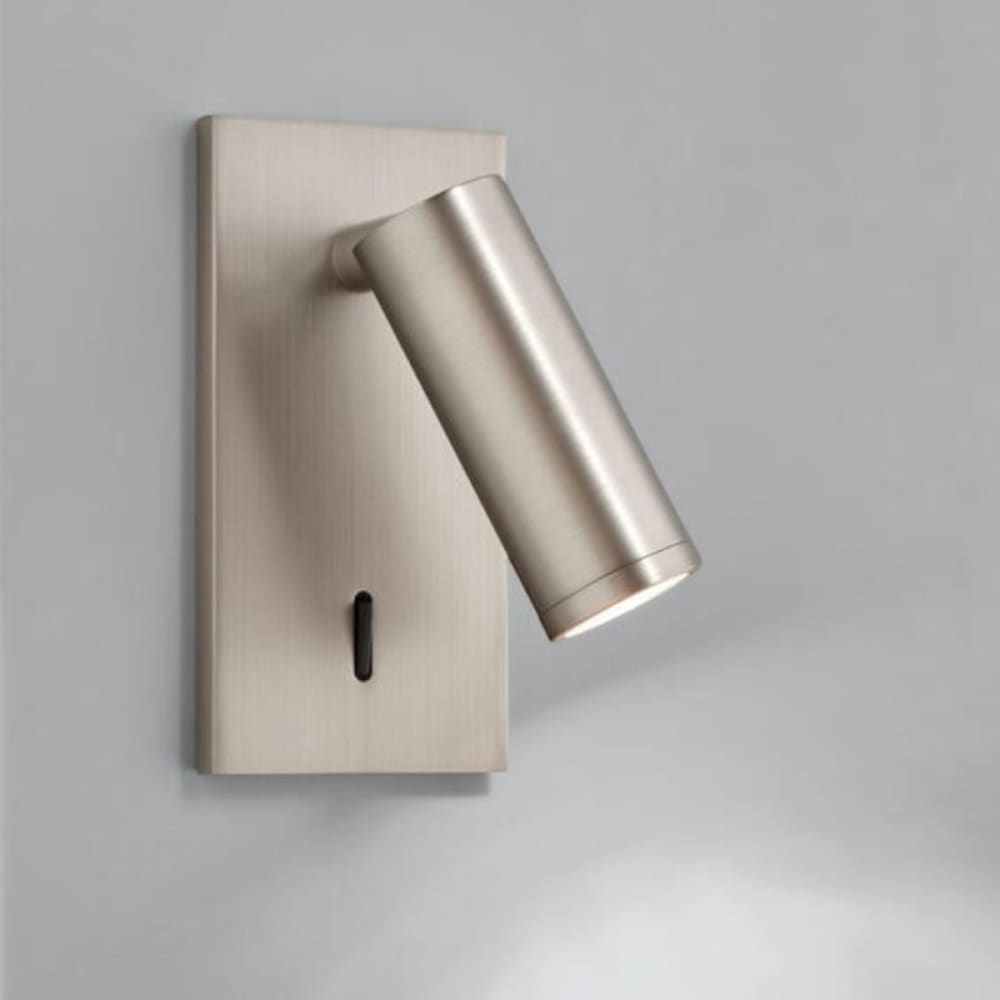 Applique liseuse led encastrable nickel mat