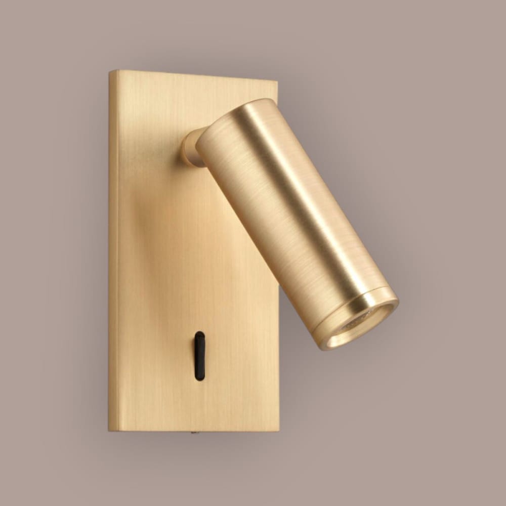 Applique liseuse led encastrable laiton mat