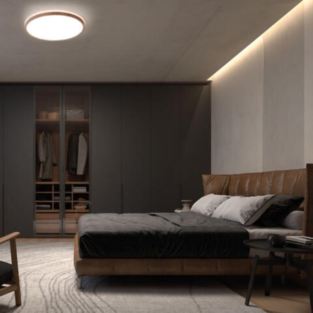 Plafonnier led impression bois — vue 3