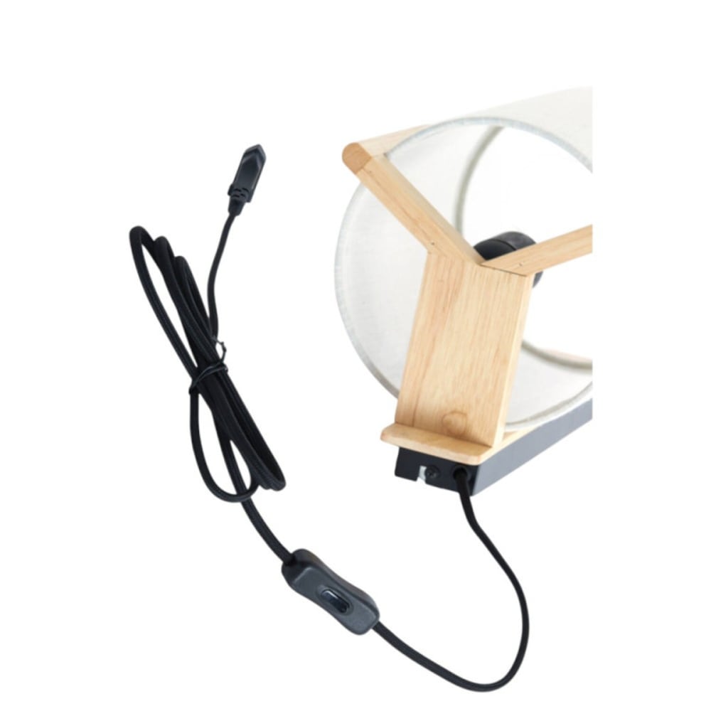 Applique murale bois et tissu blanc avec interrupteur — vue 4
