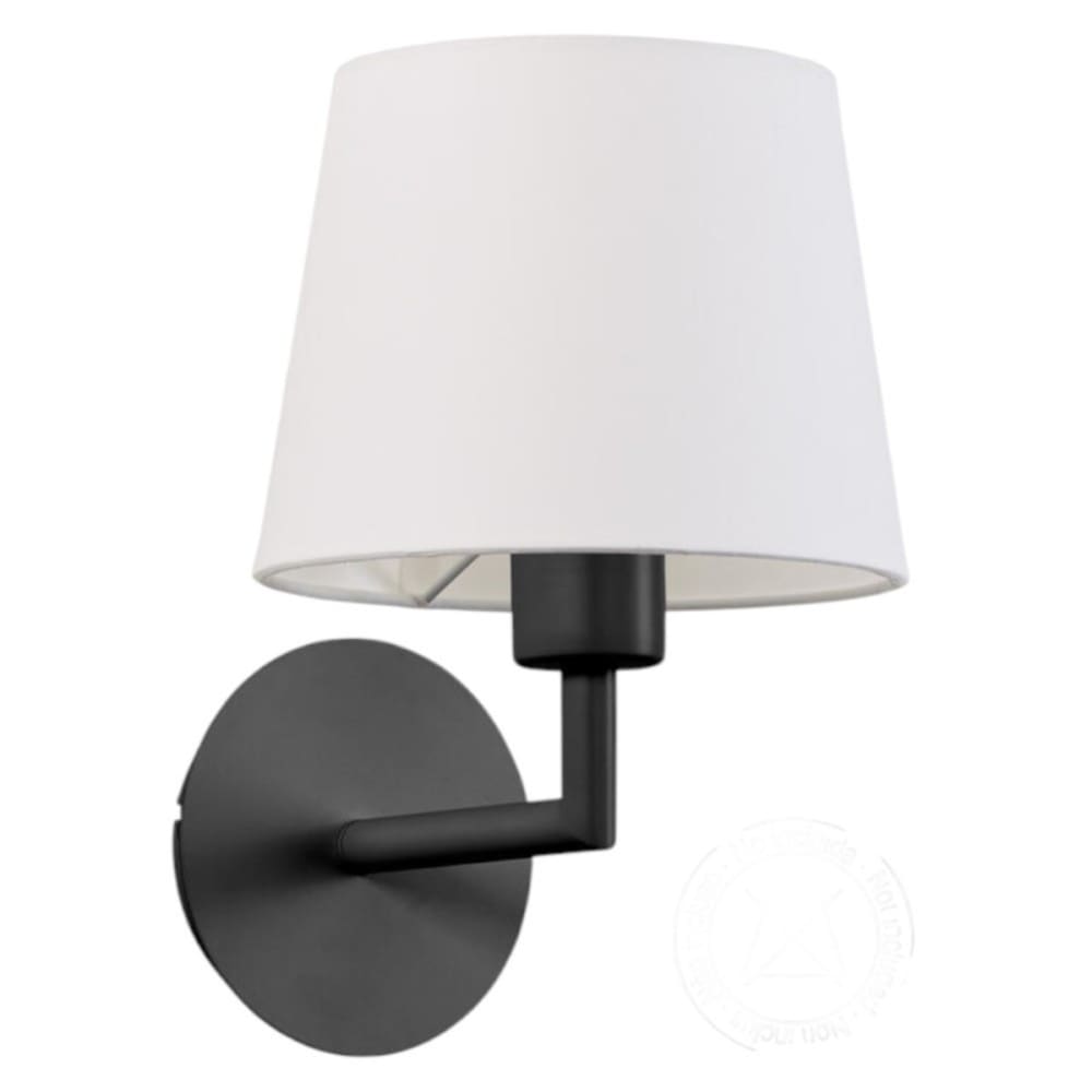 Applique métal noir et abat-jour blanc