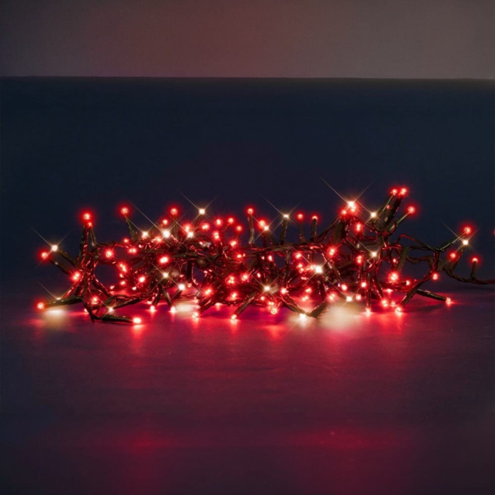 Guirlande lumineuse led rouge et flash blanc chaud 9m